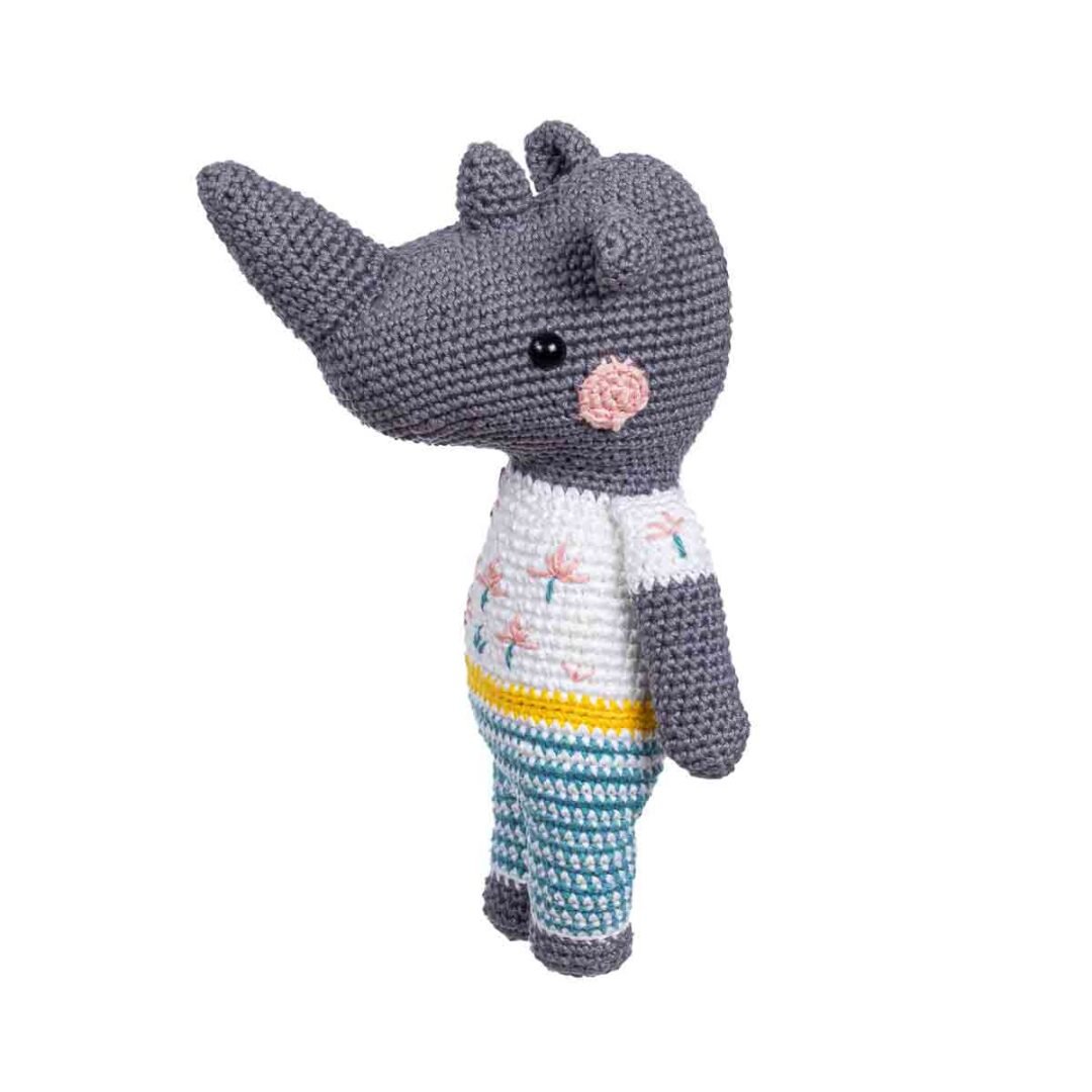 Boneco Rinoceronte Hector de Crochê - Amigurumi
