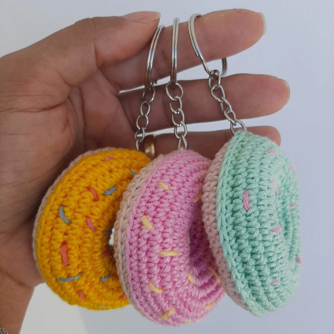 Chaveiro Donuts de Crochê - Amigurumi