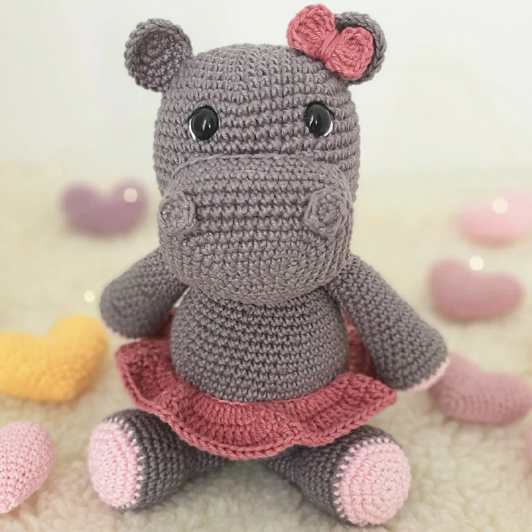 Boneco Hipopotamo Melman de Crochê - Amigurumi