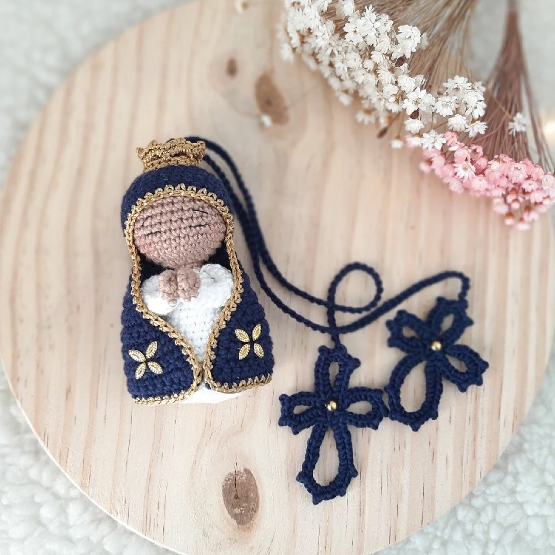 Pingente Nossa Senhora Aparecida Amigurumi-Croche