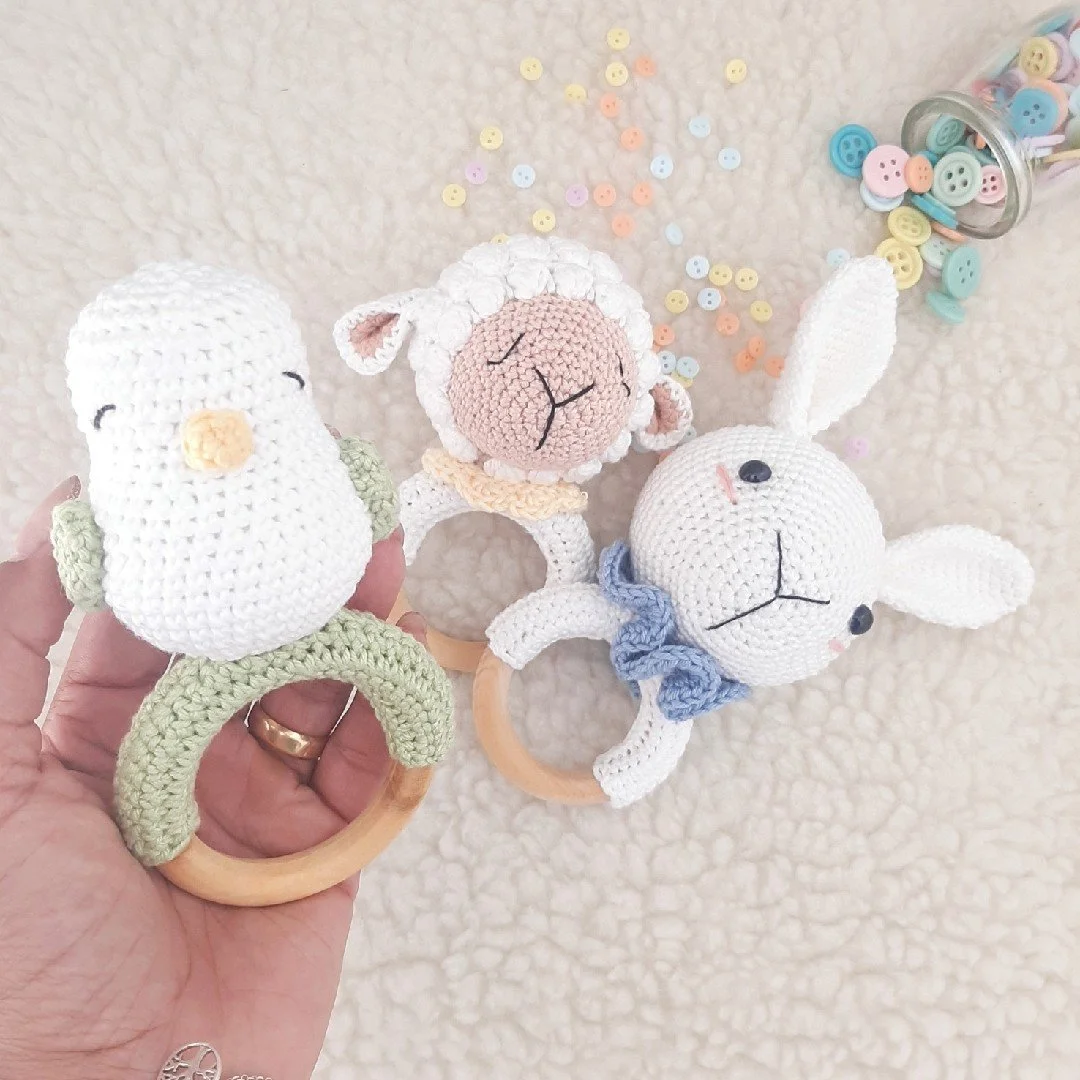Chocalho Bichinhos de Crochê - Amigurumi